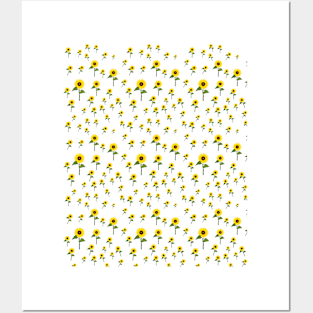 Sunflower flower pattern Posters and Art